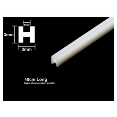 PLASTIC BEAMS H-SHAPED 3 mm CLEAR ( LENGTH : 40 CM ) - 5 PCS - TAMIYA 70206